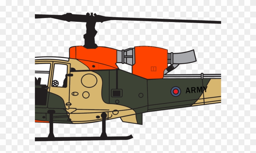 Army Helicopter Clipart British - Military Helicopter Side View Hd - Png Download