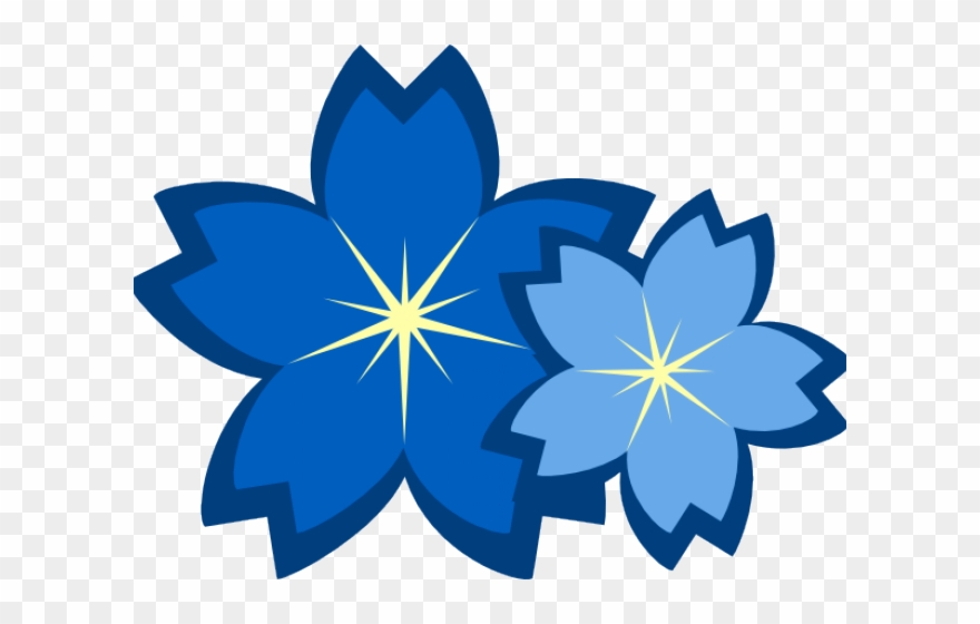 Blue Flower Clipart Blank - Clip Art - Png Download