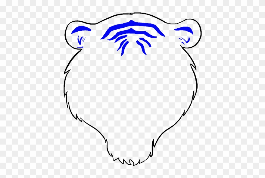 How To Draw Tiger Face - Drawing Step By Step Tiger Clipart