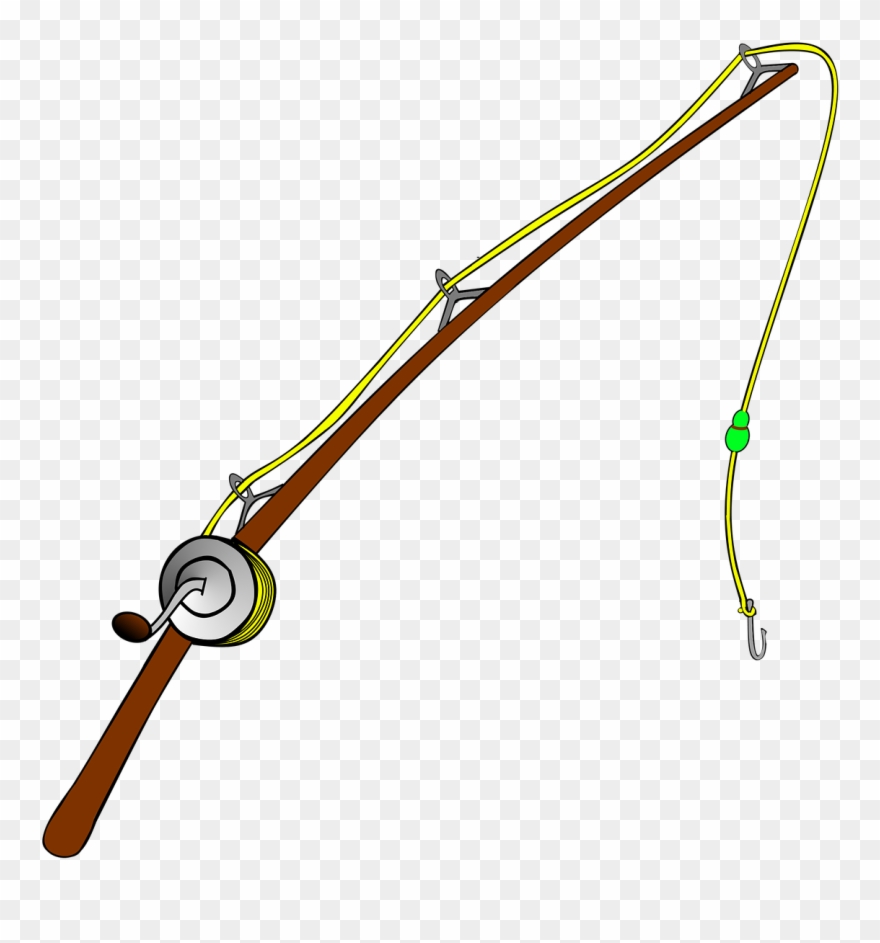 Angel Fish Comic - Fishing Rod Clipart