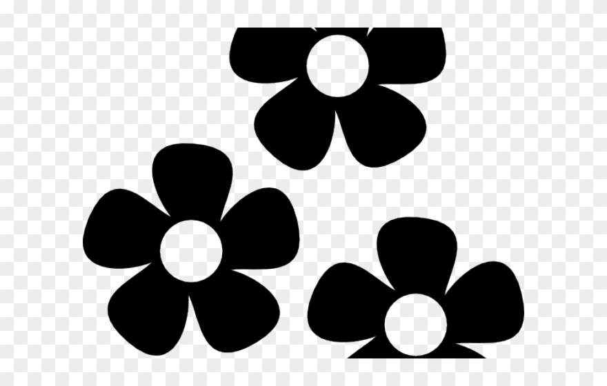 Flowers Vectors Clipart Symbol - Flor Png Negro Transparent Png