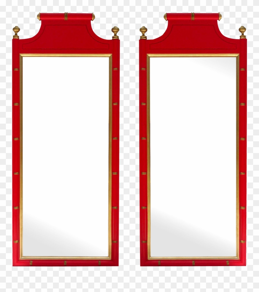 Vintage Palm Beach Style Mirrors - Wood Clipart