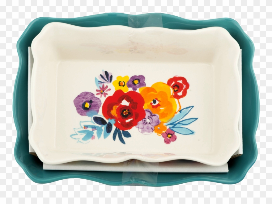 The Pioneer Woman 2-piece Rectangular Ruffle Top Ceramic - Pansy Clipart