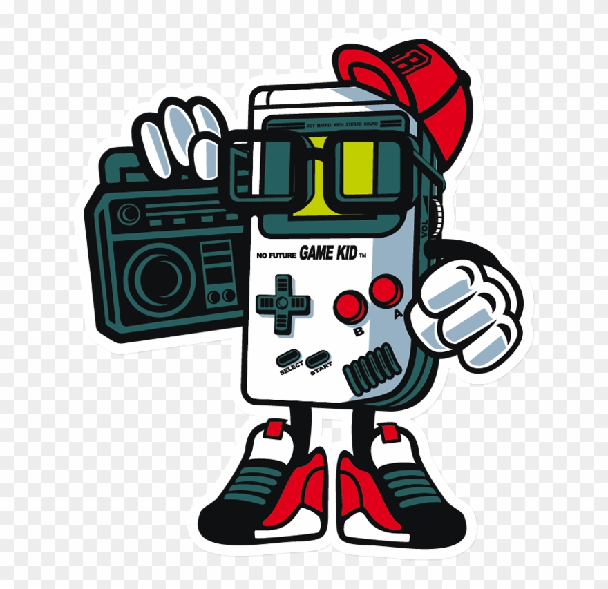 Sticker That Kick Ass Game Kid - Dibujos Old School Clipart