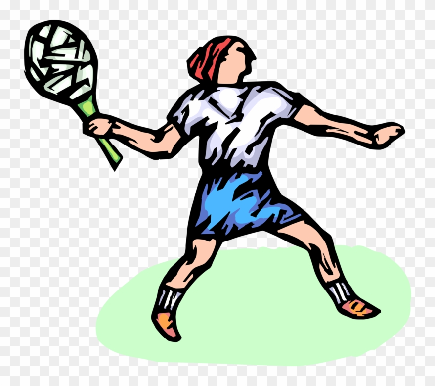 Vector Illustration Of Tennis Player Returns Serve Clipart