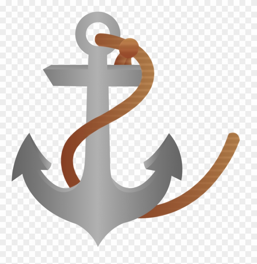 Ship Anchor Clipart With Rope Free - Pirate Ship Anchor Clipart - Png Download