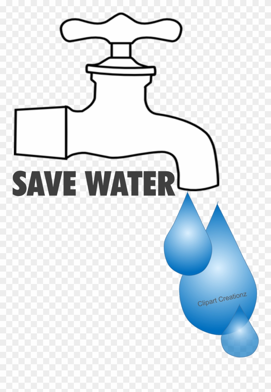 Save Water Poster Free - Drawing Image Of Tap Clipart