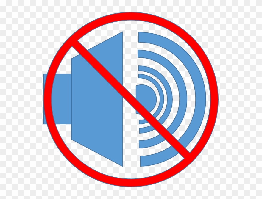 Speaker With Sound Bars And A No Symbol Across It - Circle Clipart