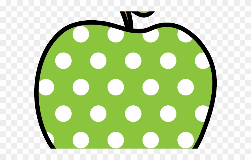 Glitter Clipart Apple - Polka Dot Apple Clipart - Png Download
