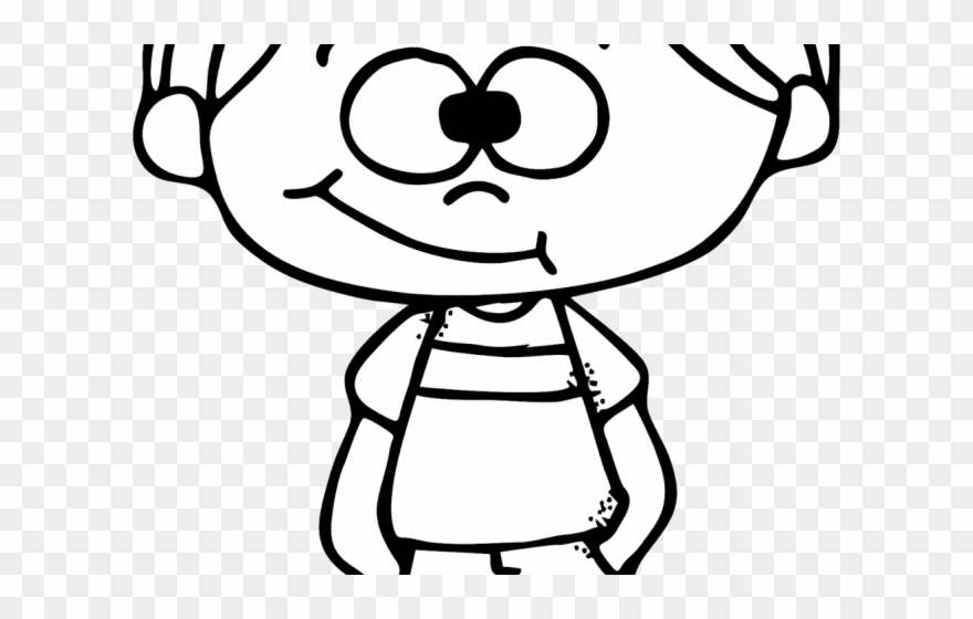 Boy Clipart Black And White - Boy Cartoon Black And White Clip Art - Png Download
