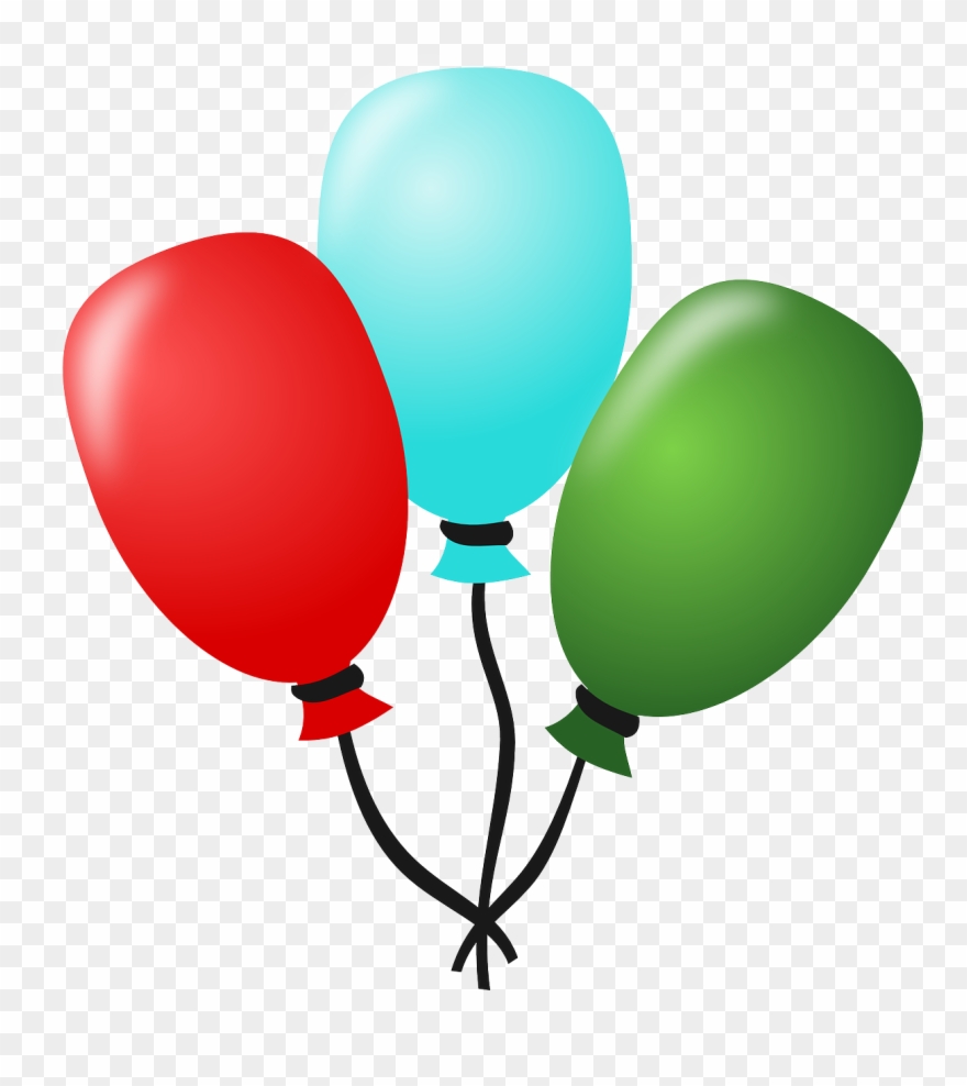 Vector - Three Balloons Tied Together Clipart