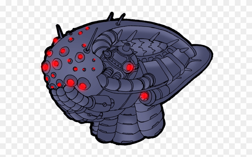 Evil Laser Robot Head - Illustration Clipart