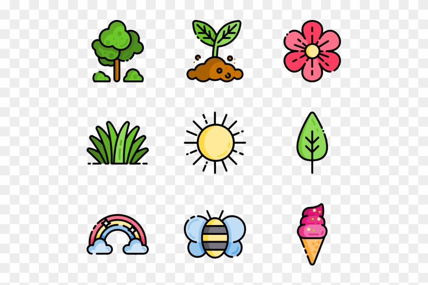 Spring - Autumn Spring Summer Leaves Cartoon Clipart