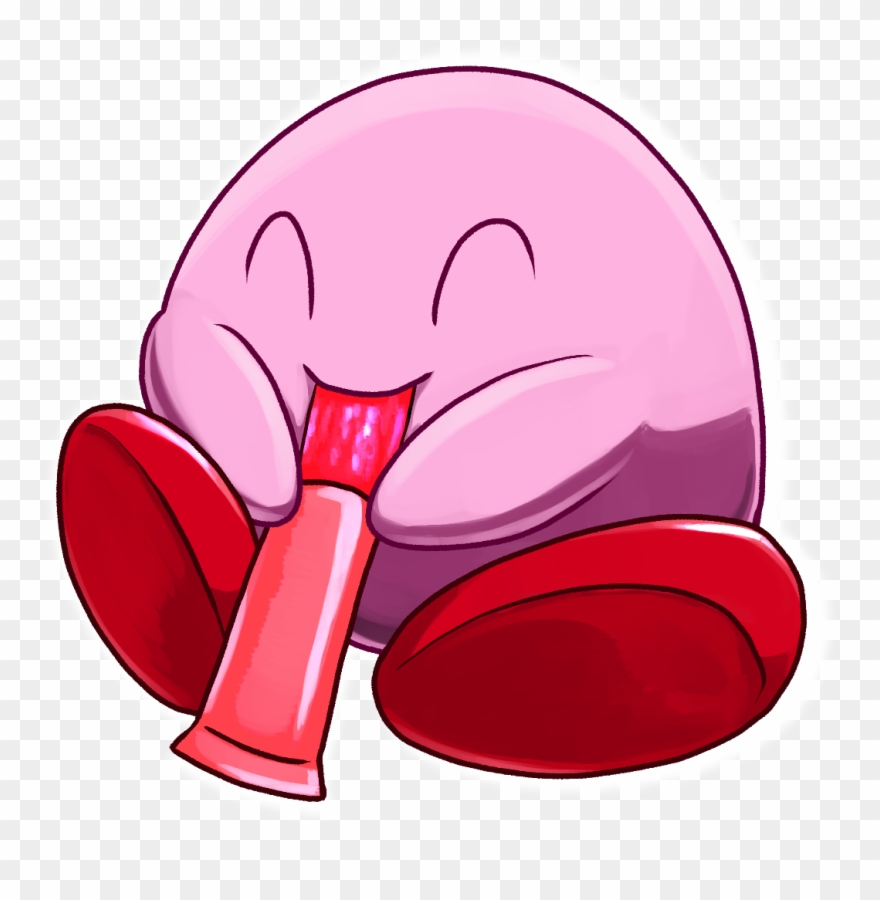 Kirby With A Popsicle Clipart