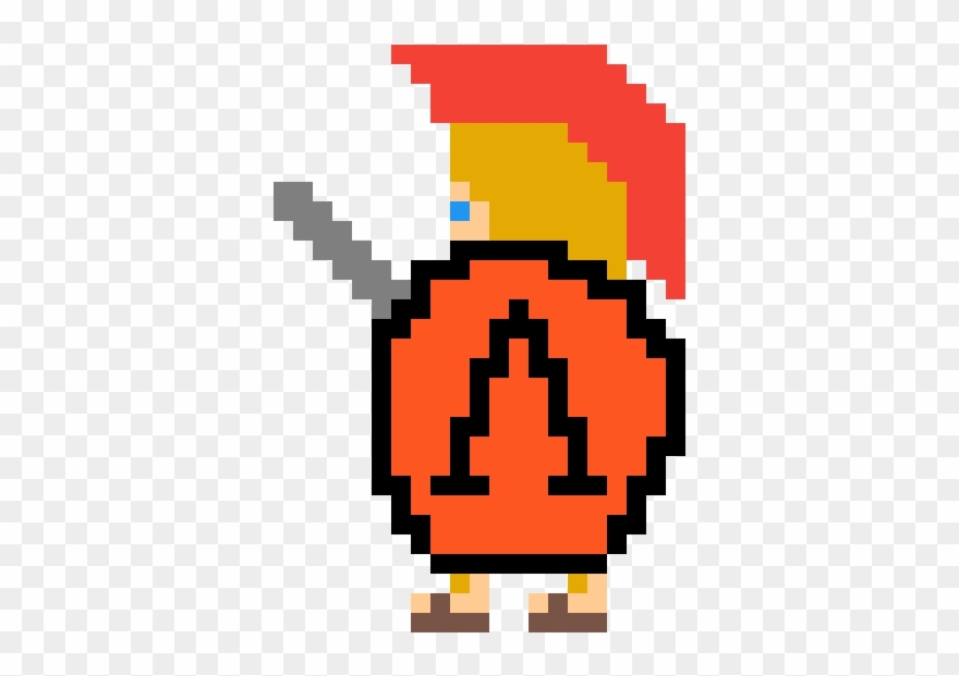 Greek Hoplite Attack Ready - Cartoon Clipart