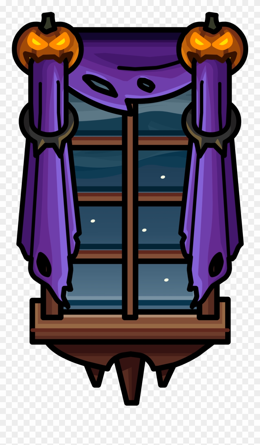 Jack O Lantern Curtains Sprite 001 - Illustration Clipart