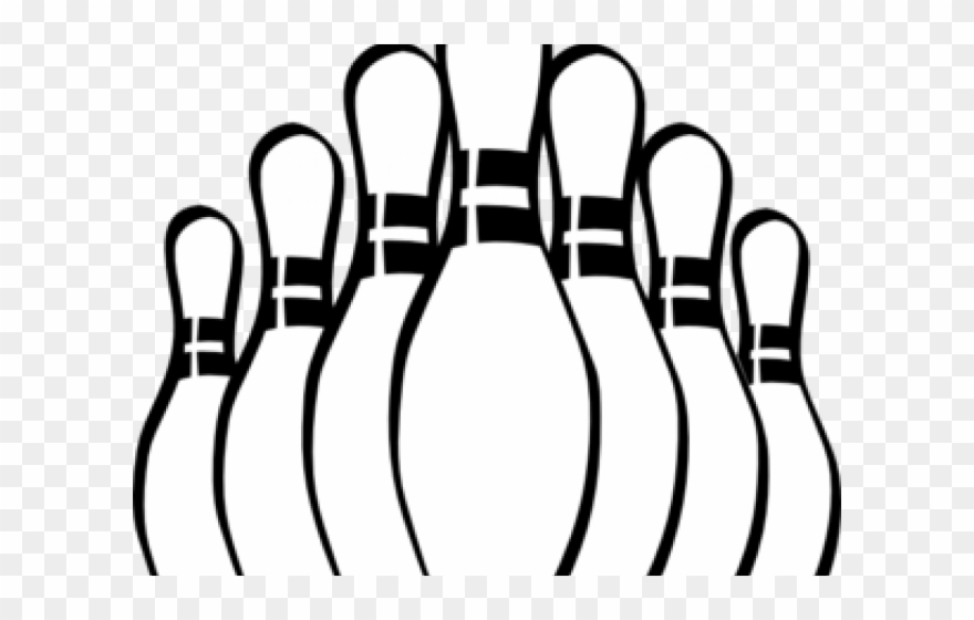 Bowling Clipart Black And White - Black And White Bowling Pins Clipart - Png Download