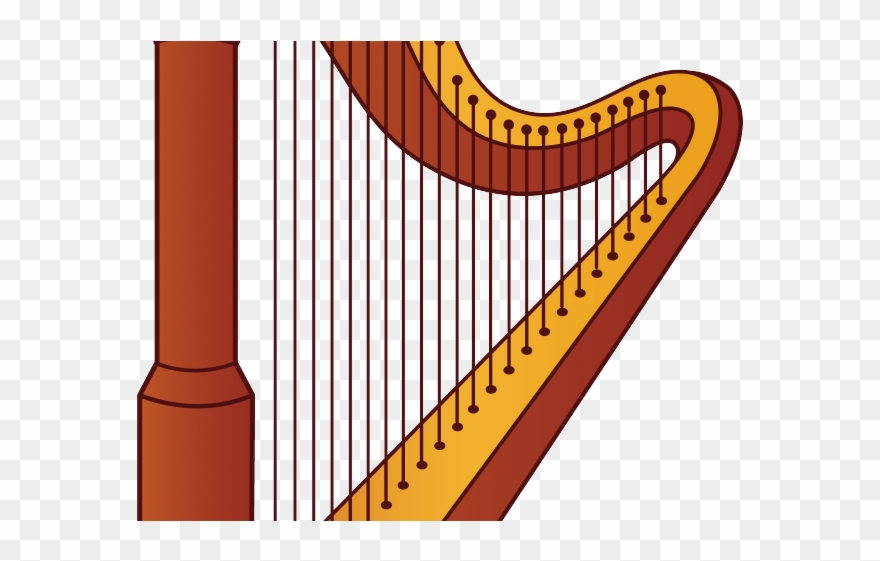 Musician Clipart - Musical Instrument Harp In Cartoon - Png Download