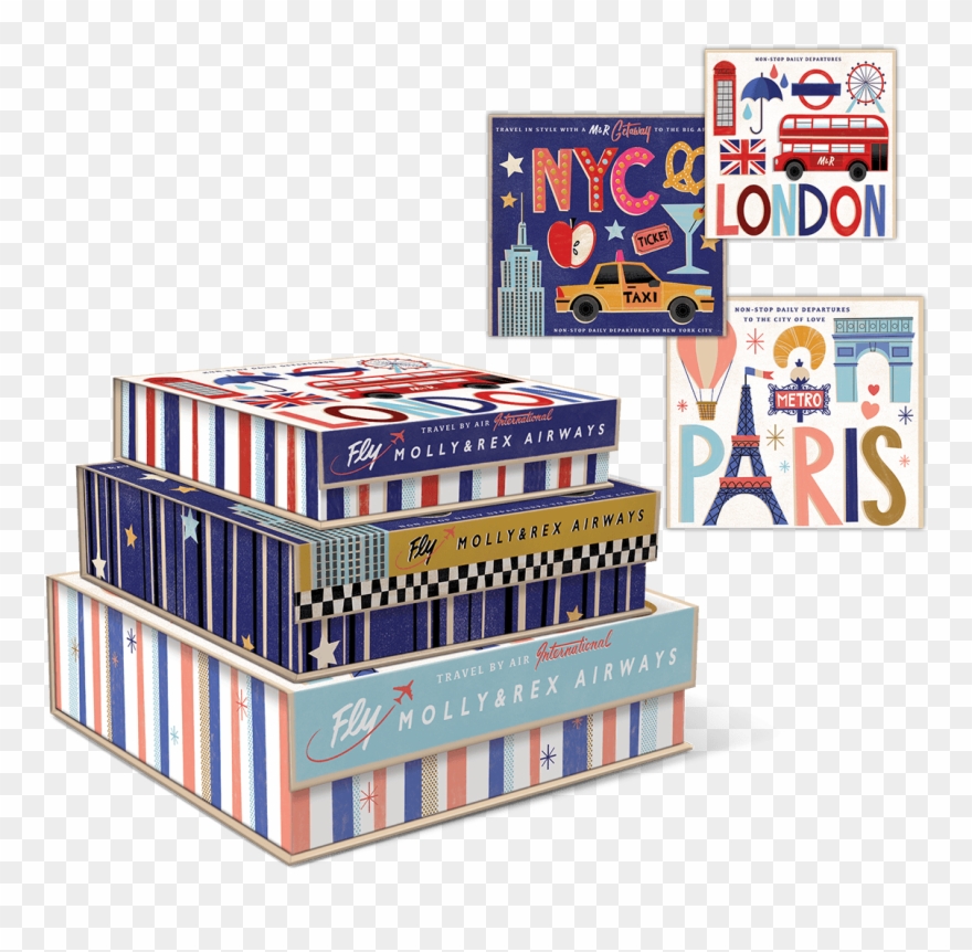 Jetsetter Nesting Boxes - Jersey City Clipart