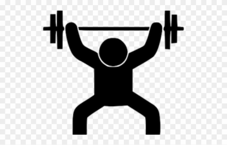 Men Clipart Weightlifting - Stick Man Lifting Weights - Png Download