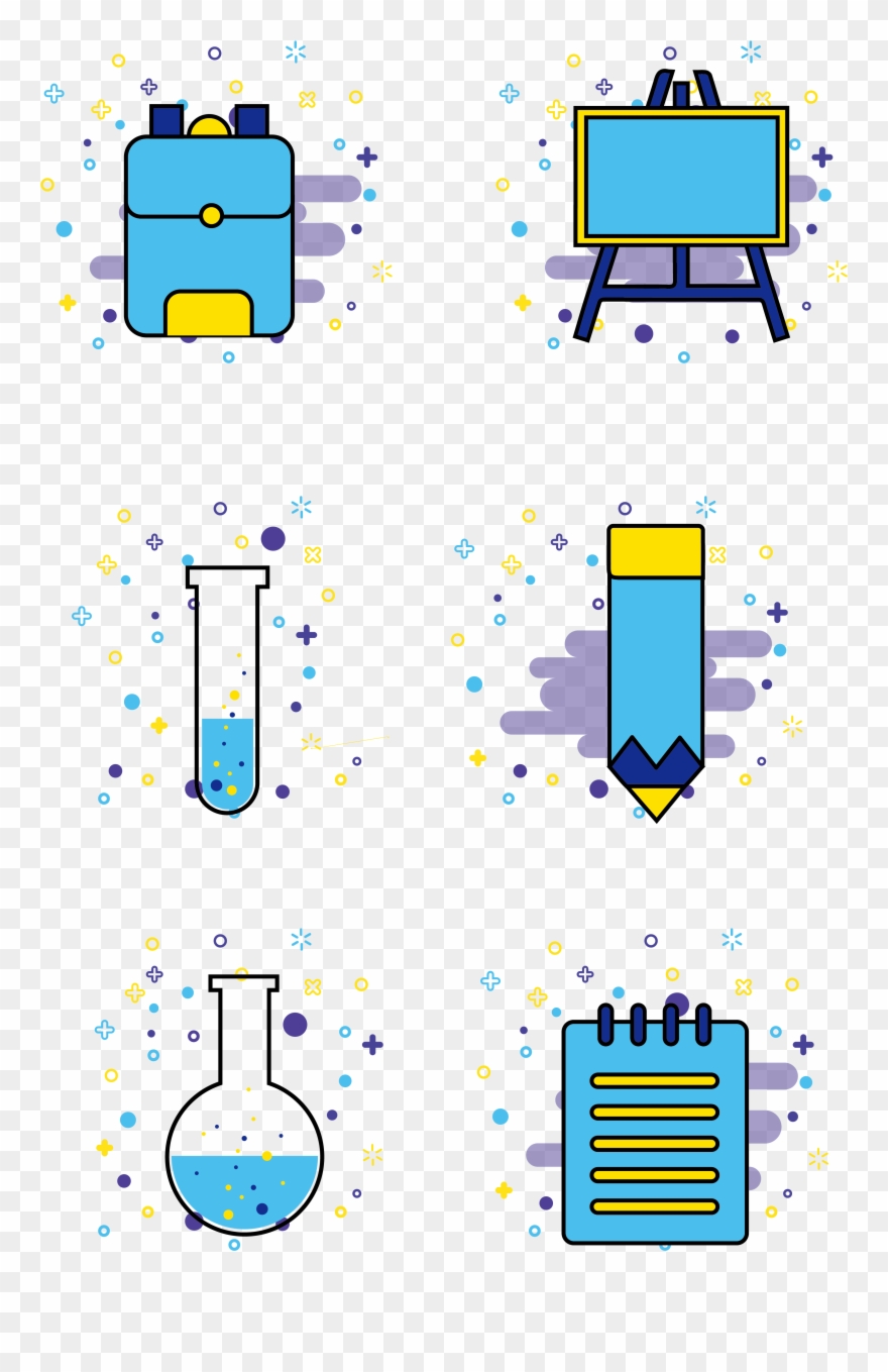Mbe Style Student School Supplies Commercial Icon Elements - Graphic Design Clipart