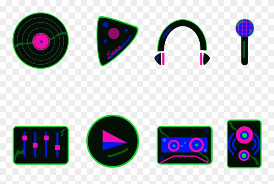Retro Music Icons Designed By Yours Truly Clipart