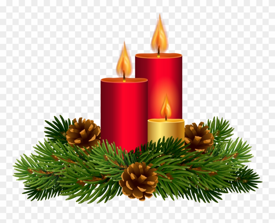 Christmas Candle Decor Transparent Image Clipart