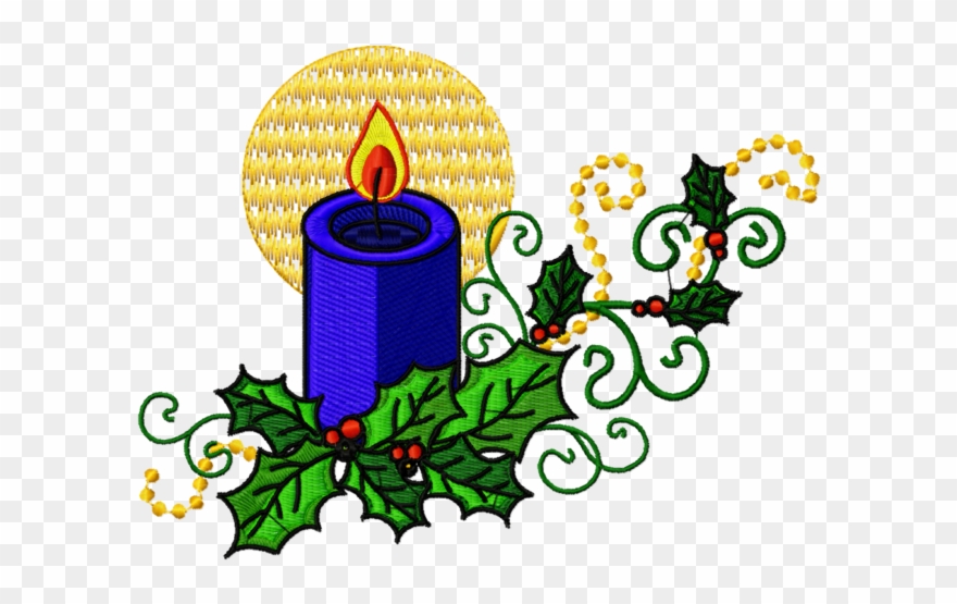 Christmas Candles 10 Machine Embroidery Designs Cd - Illustration Clipart