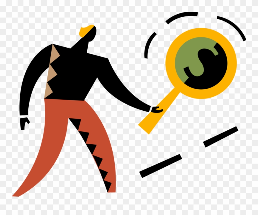 Vector Illustration Of Forensic Accountant Investigates Clipart