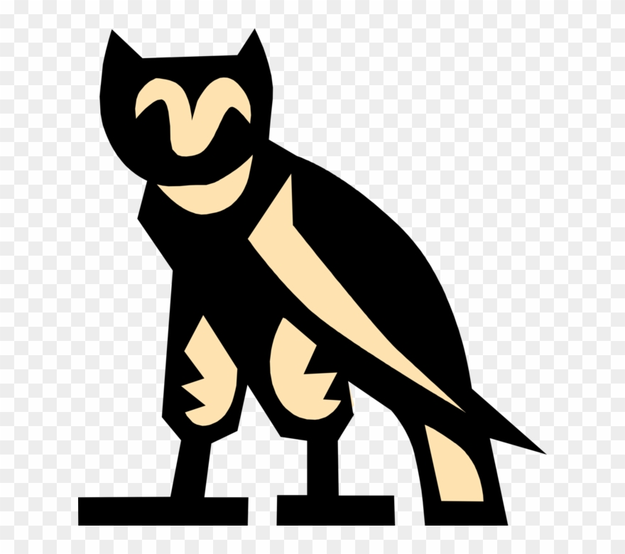 Vector Illustration Of Ancient Egyptian Owl Bird Symbol - Transparent Egyptian Symbols Clipart
