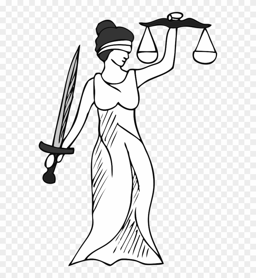 Justitia - Line Art Clipart