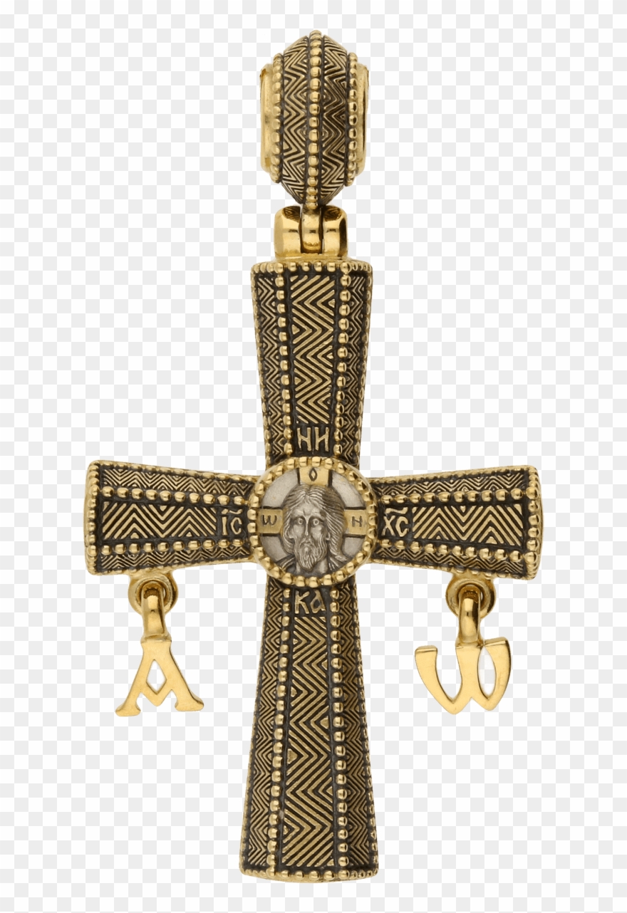 Russian Orthodox Silver Cross Pendant Holy Face Of - Cross Clipart