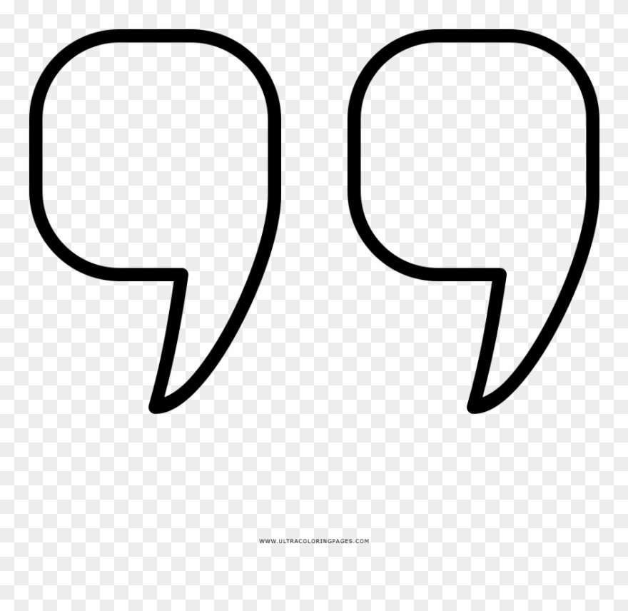 Quotation Marks Coloring Page - Comillas Para Colorear Clipart
