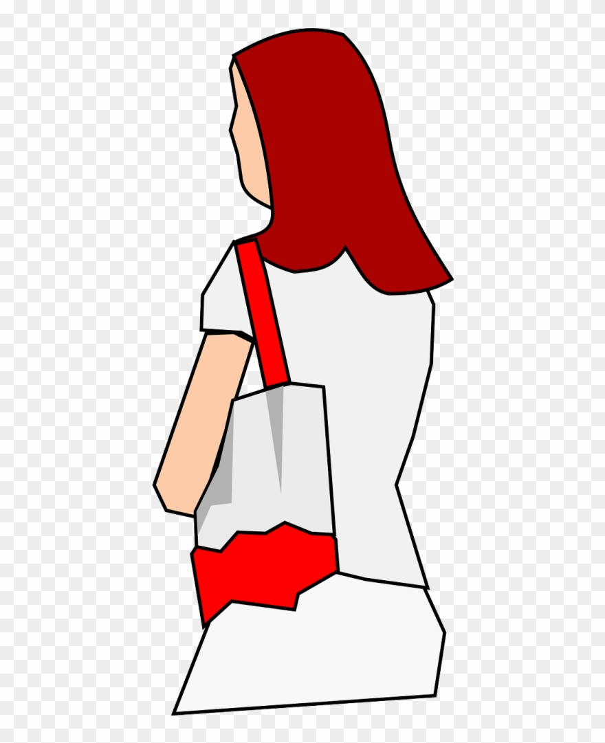 Vector - Clipart Woman With Purse - Png Download
