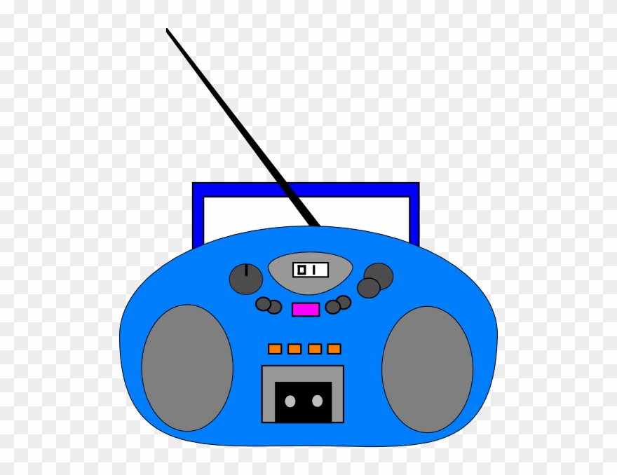 Clipart Of Stereo And Blue Microphone - Clip Art Picture Of Radio - Png Download