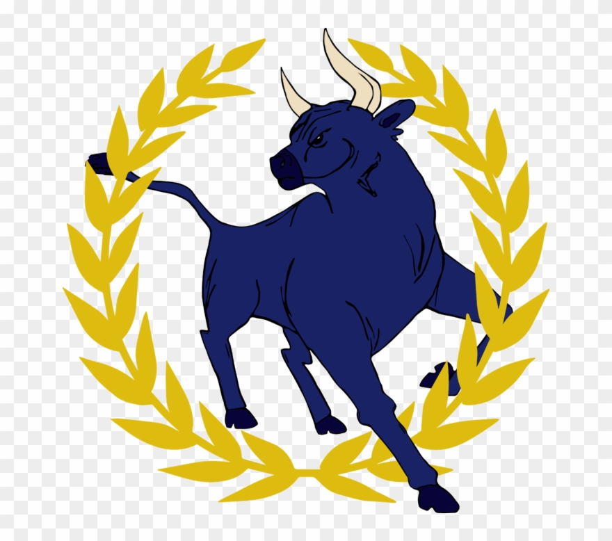 Blue Bull - Olive Leaves Logo Png Clipart
