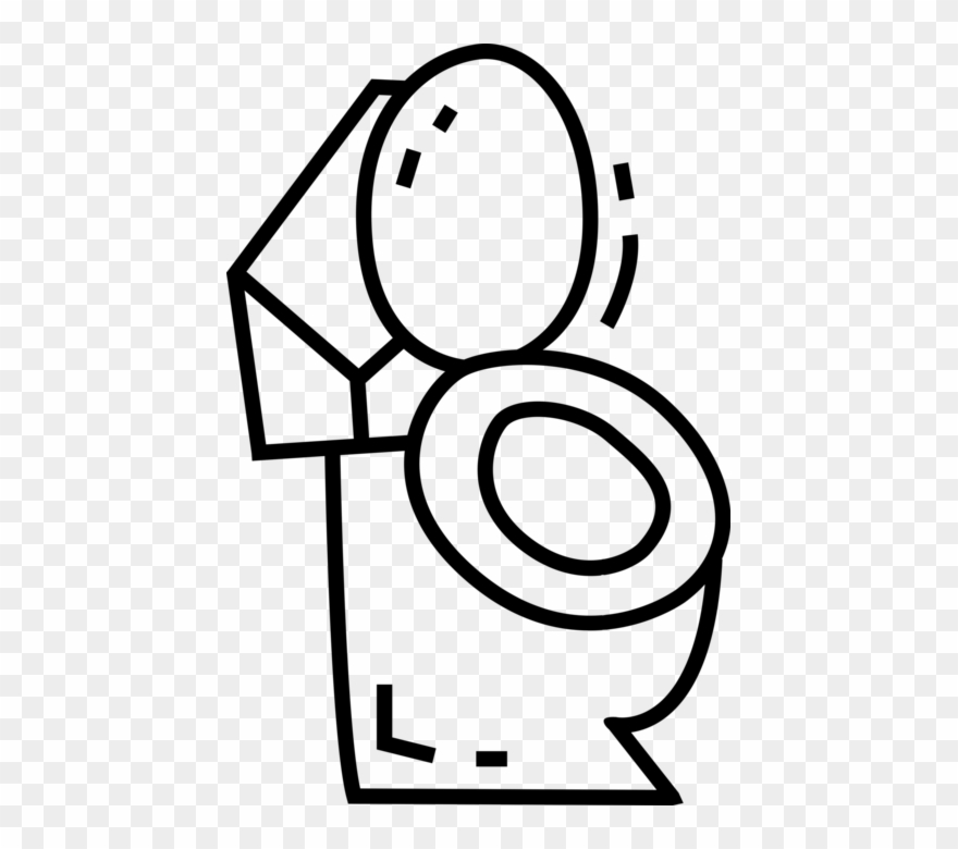 Vector Illustration Of Toilet Sanitation Fixture For - Circle Clipart