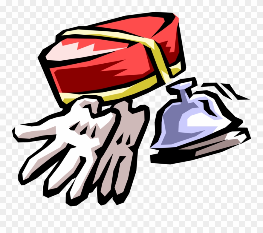 Vector Illustration Of Hospitality Industry Hotel Concierge - Bellman Clipart