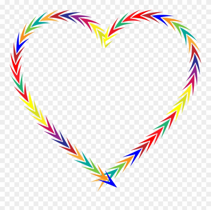 Colorful Heart With Arrow Svg - Heart Colorful Transparent Clipart