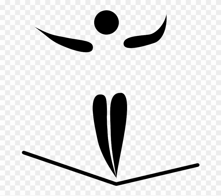 Slacklining - Slacklining Black And White Clipart
