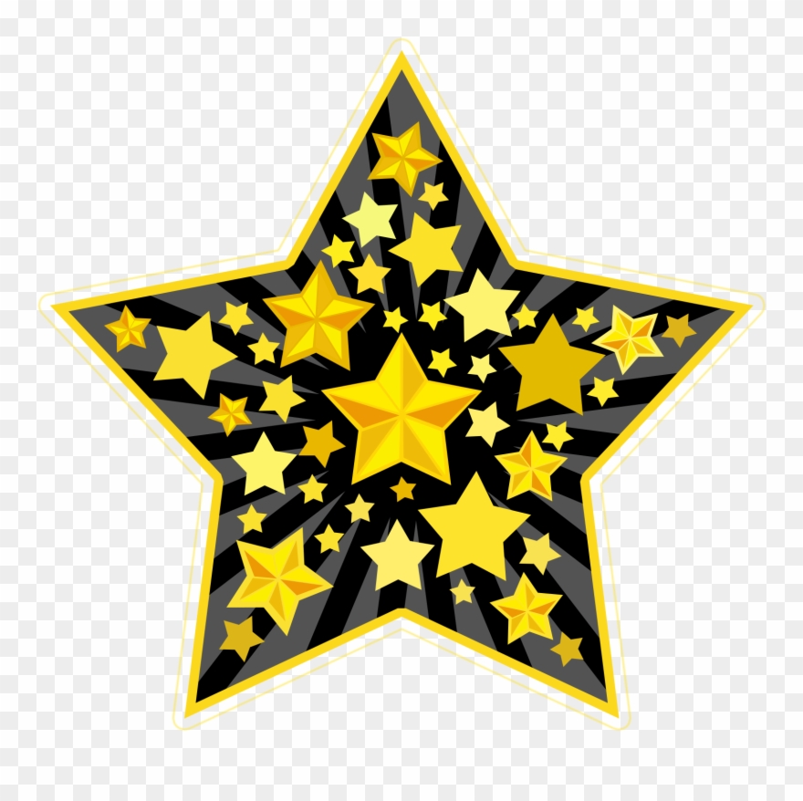 Stars Golden Glitter Png And Psd - Motif Clipart