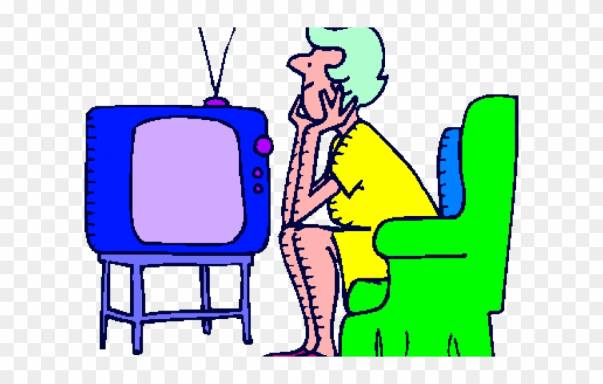 Tv Shows Clipart Tv Advertisement - Woman Watching Tv Clipart - Png Download