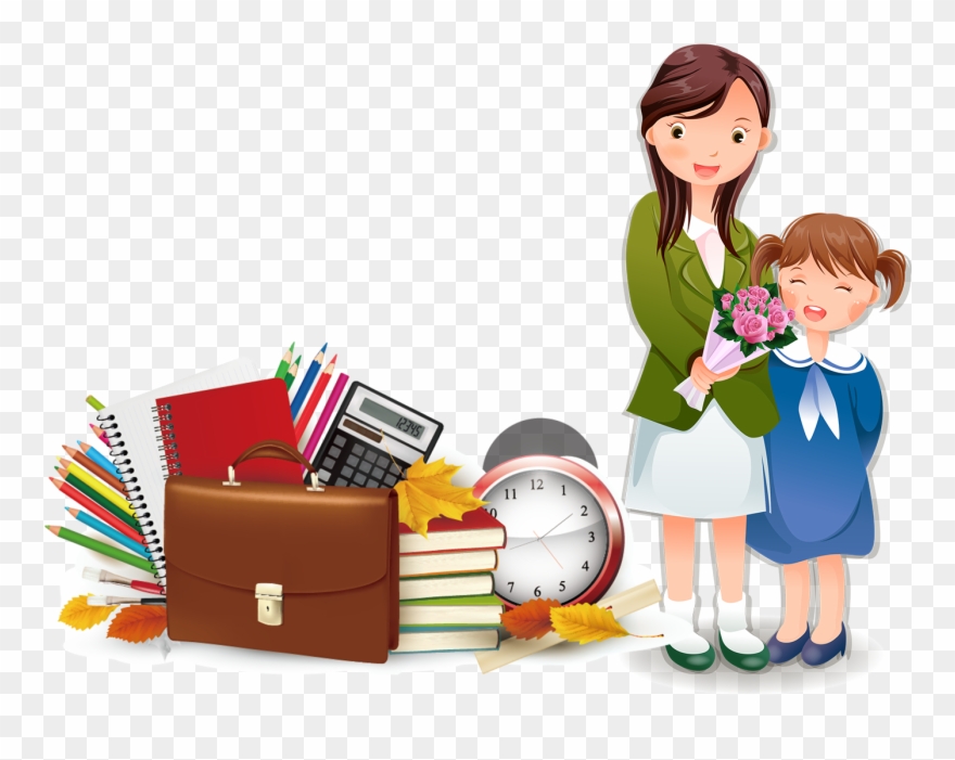 Teacher Cartoon Learning And - Teacher And Student Cartoon Clipart