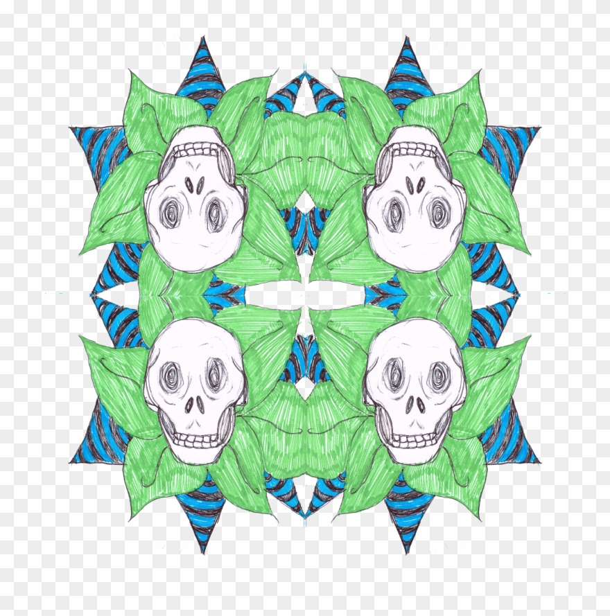 Kaleidoscopic Skull Flower Clipart