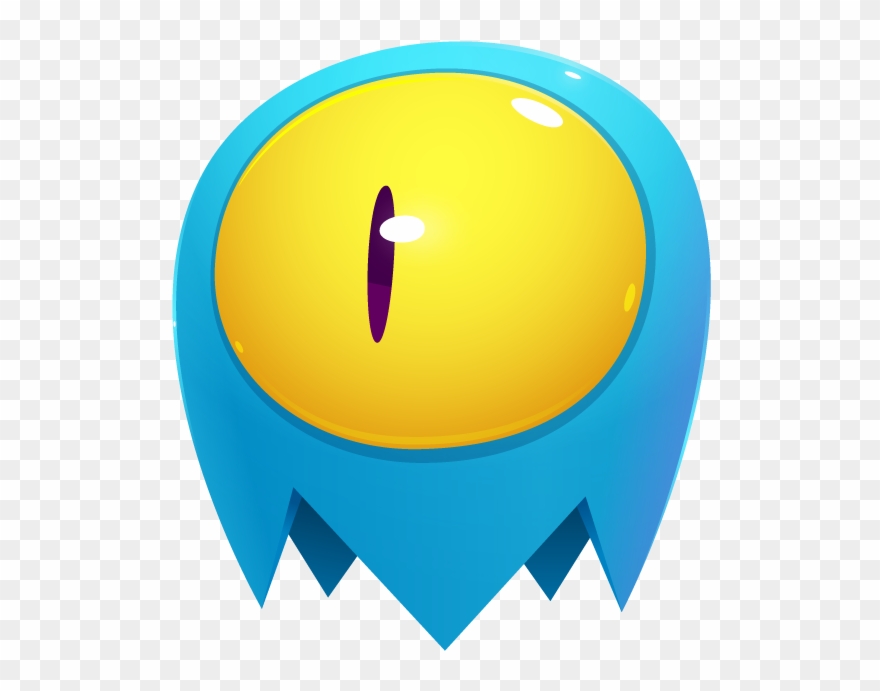 Blue Ghost One Eye - Drawing Clipart