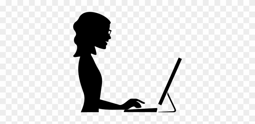 Medium Image - Silhouette Woman With Glasses Clipart