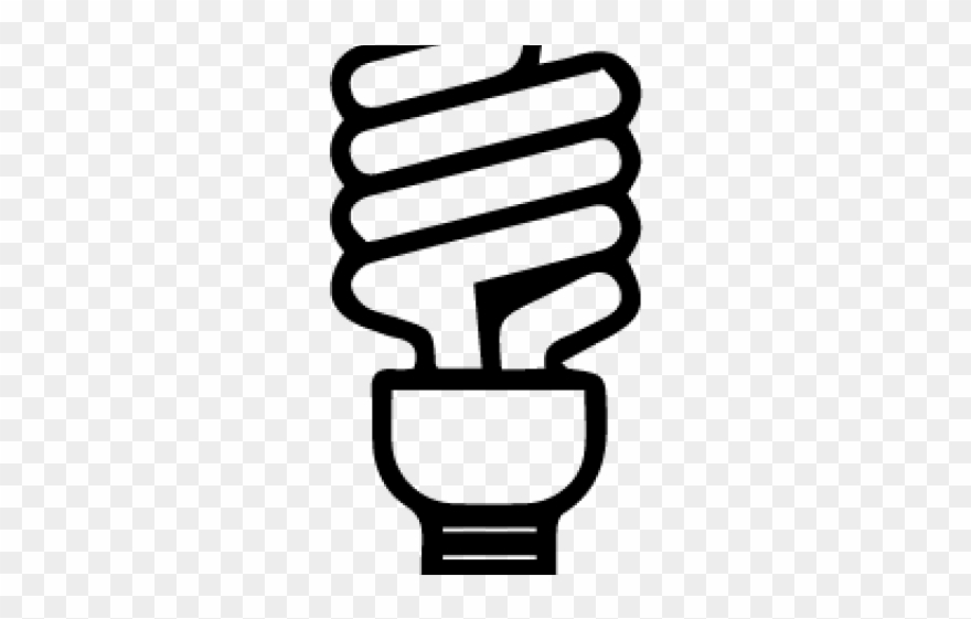 Light Bulb Clipart Compact Fluorescent - Cfl Light Bulb Clip Art - Png Download