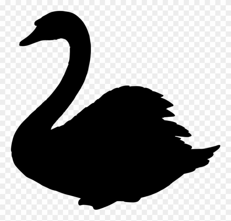Swan Silhouette - Swan Clipart Transparent Background - Png Download