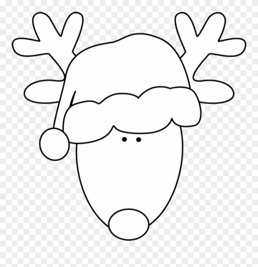 Free Png Download Santa Hatblack And White Png Images - Reindeer Santa Hat Black And White Clipart