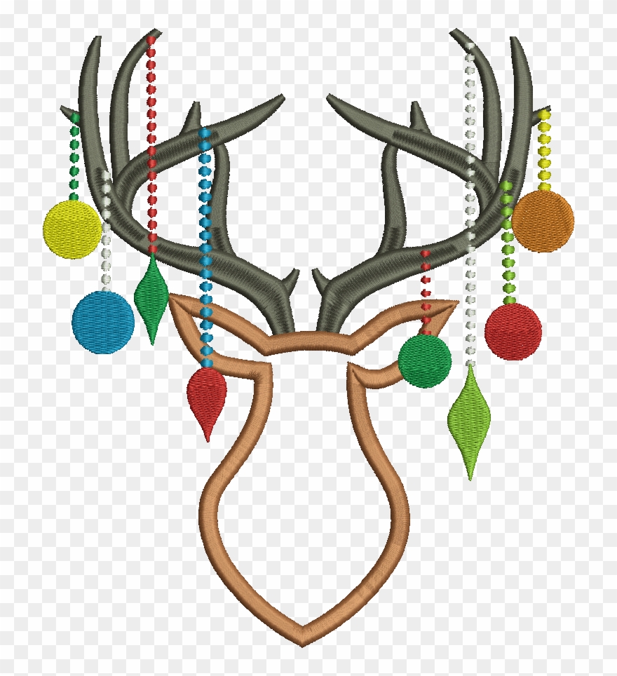 Lla0302 − Reindeer Christmas Applique Clipart